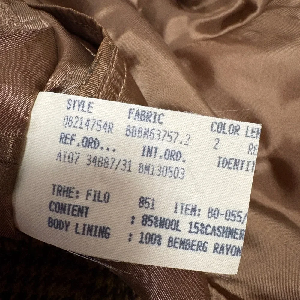Brooks Brothers Mens 41R Wool Cashmere Blazer Tan Plaid Tweed Sport Coat Italy